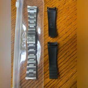 Authentic Rolex Oyster Bracelet & Black Rubber B Strap